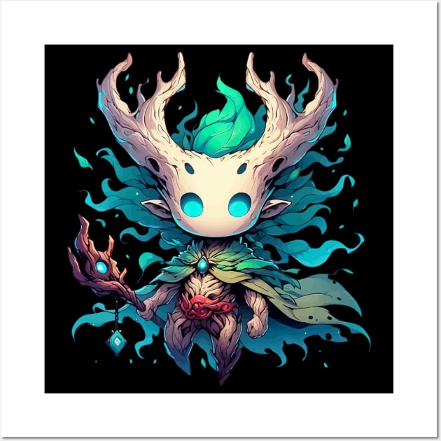 Kawaii Forest Tree Spirit Mage Wizard Wall Art by TomFrontierArt